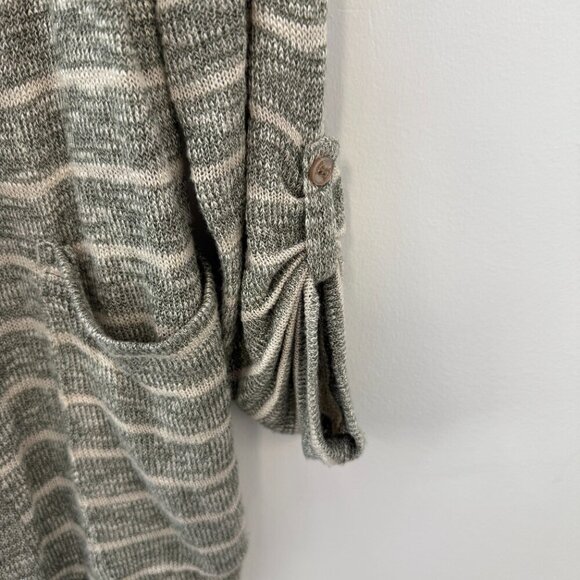 Splendid Gray & White Striped Sheer Knit Cardigan Sweater - Picture 3 of 5